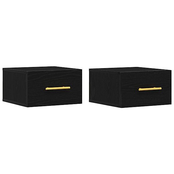 vidaXL Fächerschrank Wand-Nachttische 2 Stk. Schwarz Eiche 35x35x20 cm (1-S günstig online kaufen