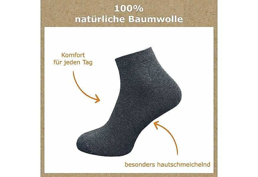 GAWILO Kurzsocken aus 100% reiner Baumwolle - Quartersocken für Herren (10- günstig online kaufen