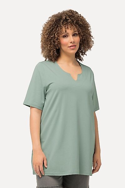 Ulla Popken T-Shirt T-Shirt A-Linie Tunika-Ausschnitt günstig online kaufen