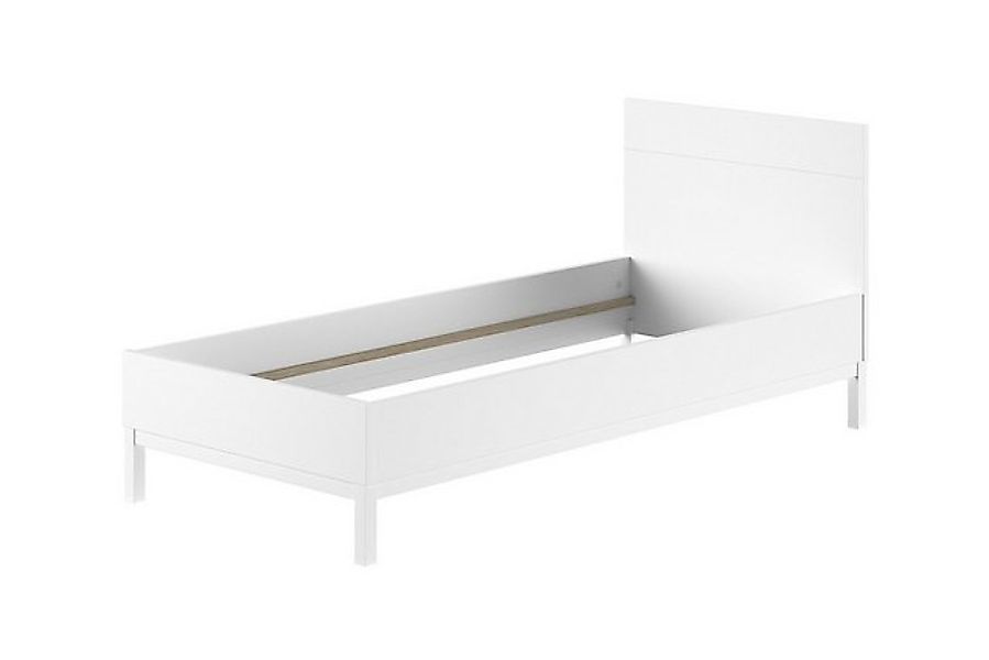 Natur24 Bett Eva Einzelbett 95.8 x 206.4 x 90 cm Kiefer MDF Weiß günstig online kaufen