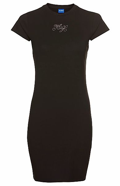 HUGO Blue Jerseykleid Nalix mit Straß-Logoschriftzug, günstig online kaufen