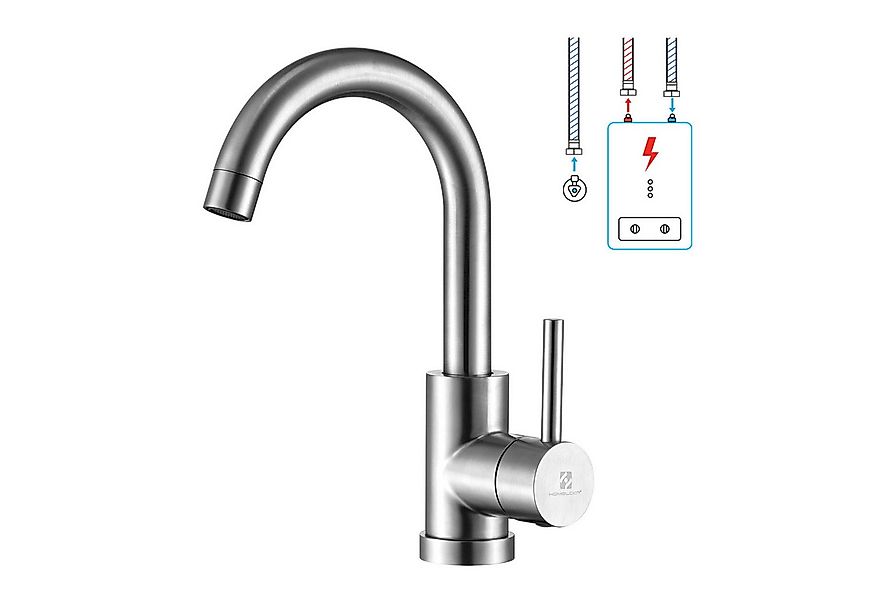 HOMELIVE Küchenarmatur Niederdruck-Küchenarmatur 360° drehbare Küchenarmatu günstig online kaufen