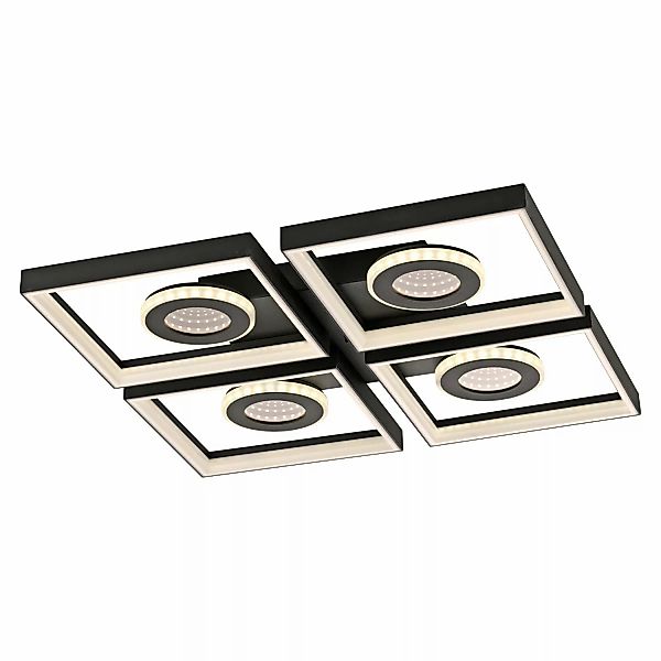 Paul Neuhaus LED-Deckenleuchte Traforo 6,2 cm x 53 cm x 53 cm Schwarz günstig online kaufen