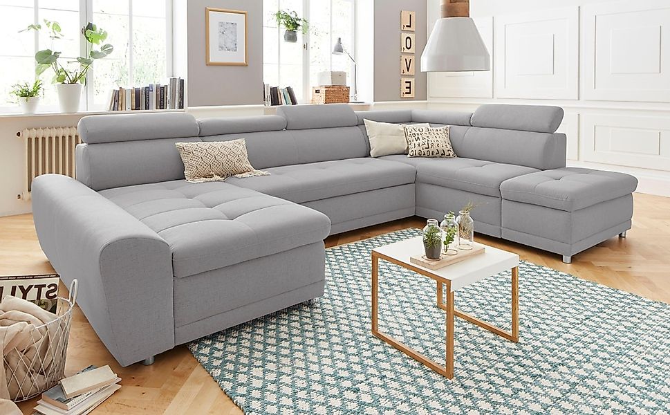sit&more Wohnlandschaft "Riva U-Form" wahlweise mit Bettfunktion günstig online kaufen