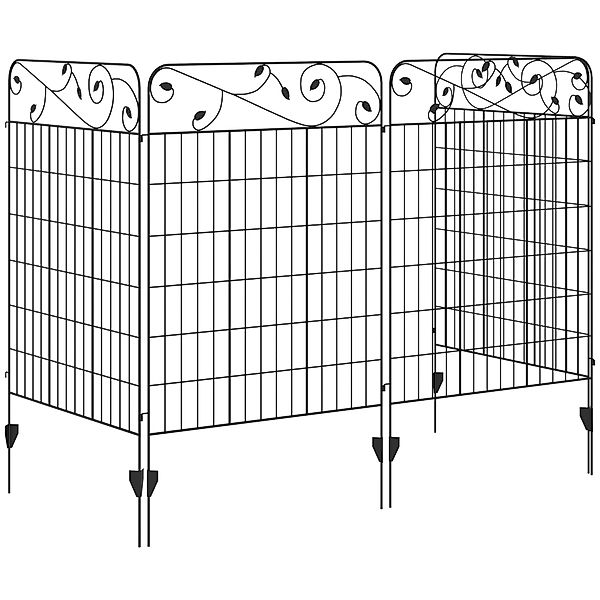 Outsunny 4er Set Gartenzaun 3,52 x 1,1 m Dekorative Gitterzaun Maschendraht günstig online kaufen