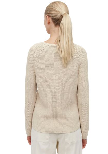 Marc OPolo Strickpullover mit dekorativem Strickmuster am Ärmel und V-Neck günstig online kaufen