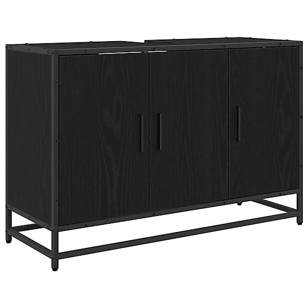 vidaXL Badezimmerschrank mit Tür Schwarz Eichen-Optik 90 x 33 x 60 cm 88361 günstig online kaufen