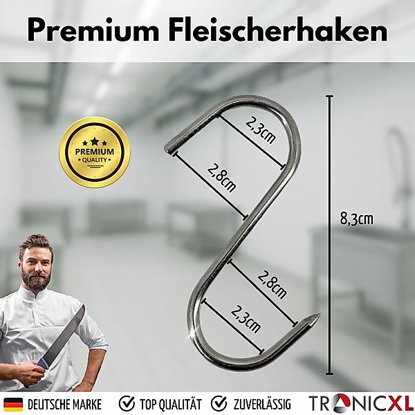 TronicXL S-Haken 10x S-Haken EDELSTAHL 80mm günstig online kaufen