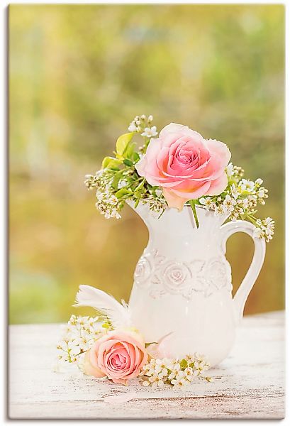 Artland Wandbild "Vintage Rosen in Vase" Blumen 1 Stk. tlg. als Alubild, Ou günstig online kaufen