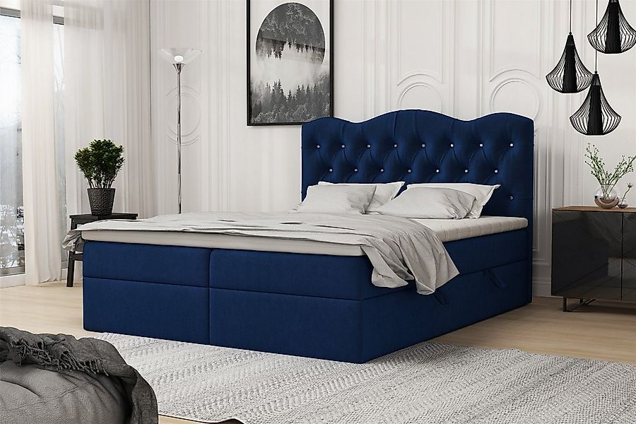 Fun Möbel Boxspringbett Schlafzimmerbett LODOS (inkl. Topper und Bettkästen günstig online kaufen