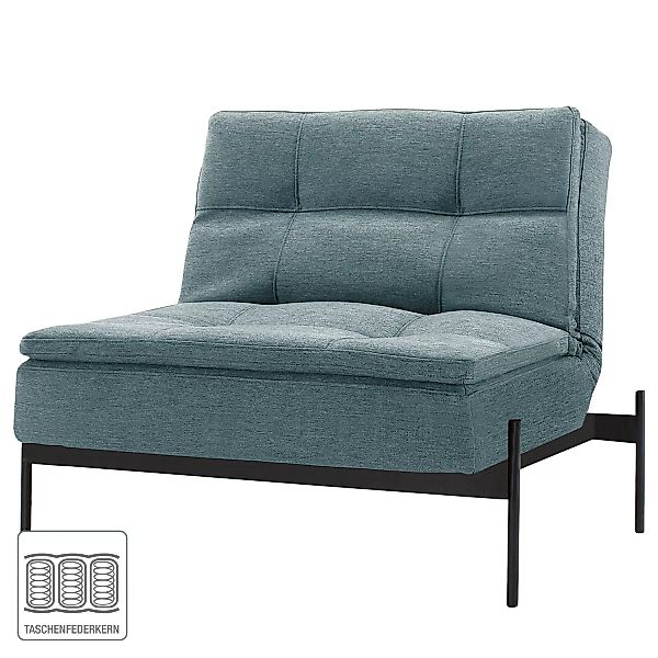 home24 Innovation Möbel Sessel Dublexo IV Grau Strukturstoff mit Schlaffunk günstig online kaufen