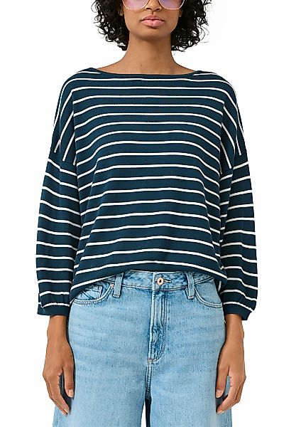 QS 3/4 Arm-Pullover gestreift, mit Viskose günstig online kaufen