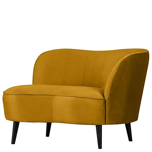Ockergelbes Lounge Sofa 112 cm breit Vierfußgestell aus Holz günstig online kaufen