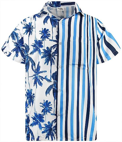 King Kameha Hawaiihemd Stripes Funky Hawaii-Hemd Herren Kurzarm Front-Tasch günstig online kaufen