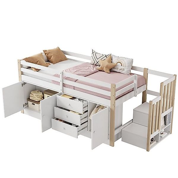 OKWISH Hochbett Multifunktions-Kinderbett (Etagenbett, Einzelbett, 2-St., m günstig online kaufen