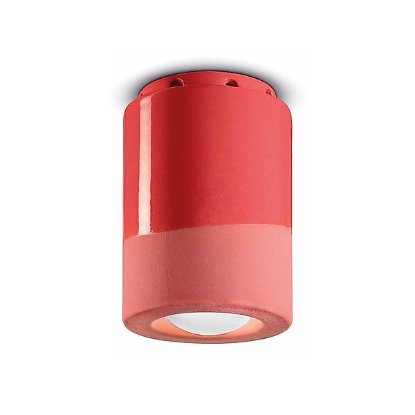 Deckenlampe PI, zylinderförmig, Ø 8,5 cm, rot günstig online kaufen