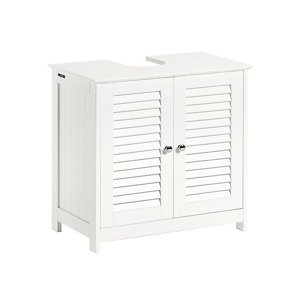SoBuy Waschbeckenunterschrank Badschrank mit 2 Lamellentüren MDF 60x58x35cm günstig online kaufen