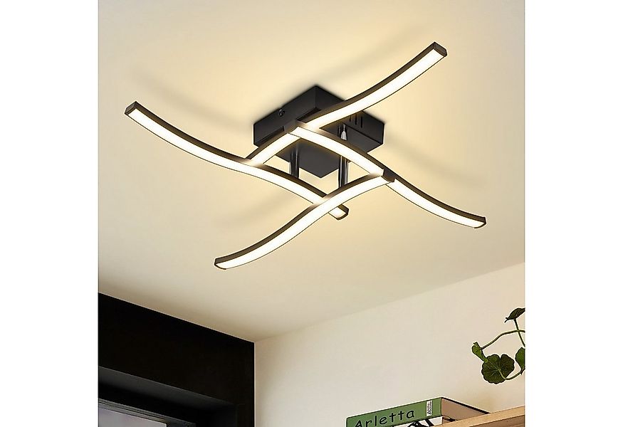 Nettlife Deckenleuchte Flur Schwarz 6W 3000K Modern Innen Wellen Design War günstig online kaufen