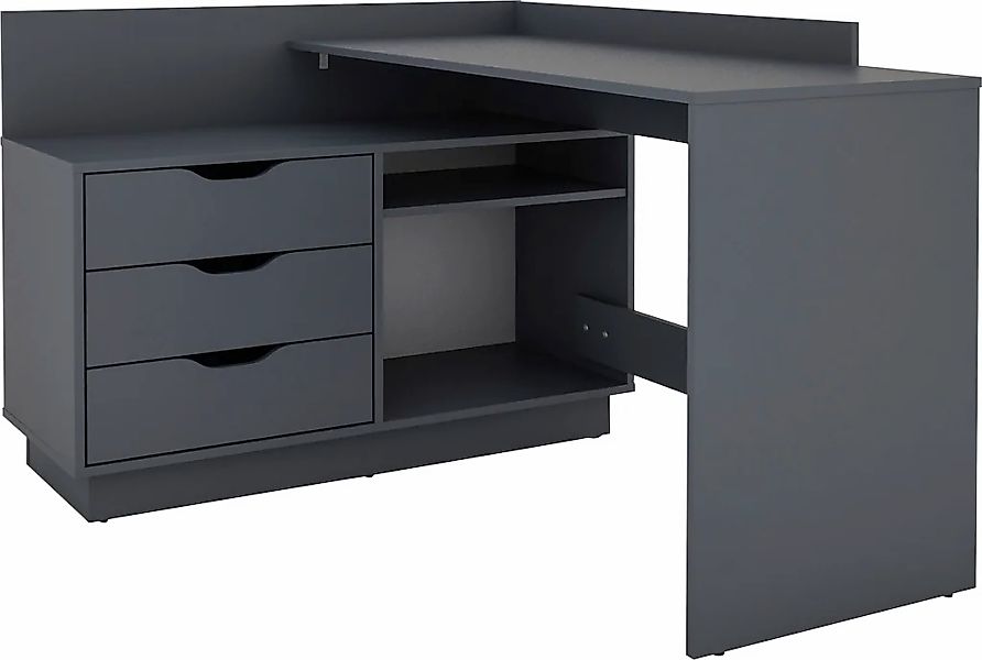 byLIVING Eckschreibtisch "Bern", mit viel Stauraum, Breite 129 cm, rechts o günstig online kaufen