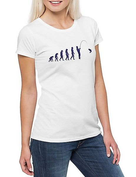 Urban Backwoods Print-Shirt Fishing Evolution Damen T-Shirt Charles Human M günstig online kaufen
