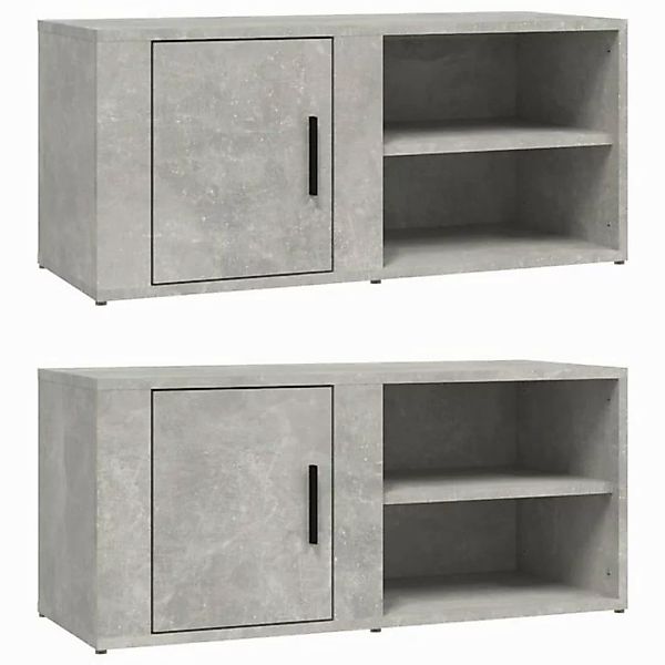 furnicato TV-Schrank TV-Schränke 2 Stk. Betongrau 80x31,5x36 cm Holzwerksto günstig online kaufen