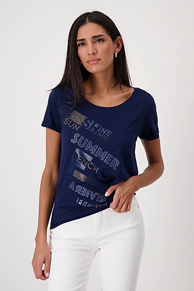 Monari T-Shirt "Shirt Basic Schmuckschrift", Mit Rundhalsausschnitt günstig online kaufen