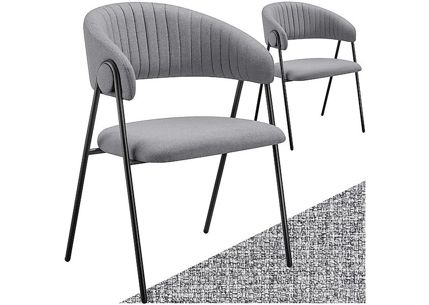 tectake Esszimmerstuhl Armlehnstuhl Bedano, gepolstert, Webstoff, Belastbar günstig online kaufen