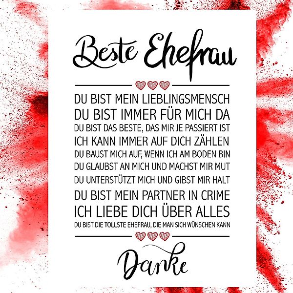 Close Up Poster Beste Ehefrau Kunstdruck günstig online kaufen