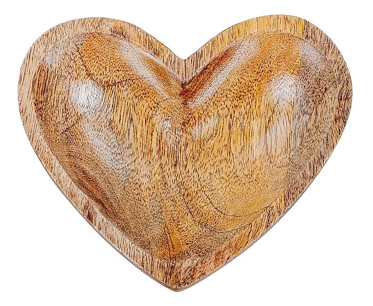 Levandeo® Dekoteller, Holz-Teller Herz 14x12cm Mangoholz günstig online kaufen