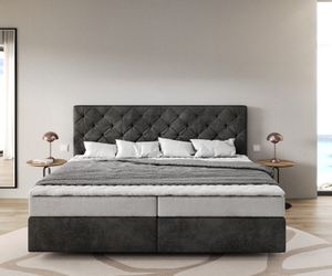 DELIFE Boxspringbett Dream-Great, Mikrofaser Anthrazit Vintage günstig online kaufen