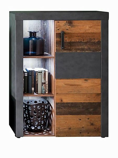 trendteam Mehrzweckschrank Indy (Kommode in Used Wood mit grau, 87 x 118 cm günstig online kaufen