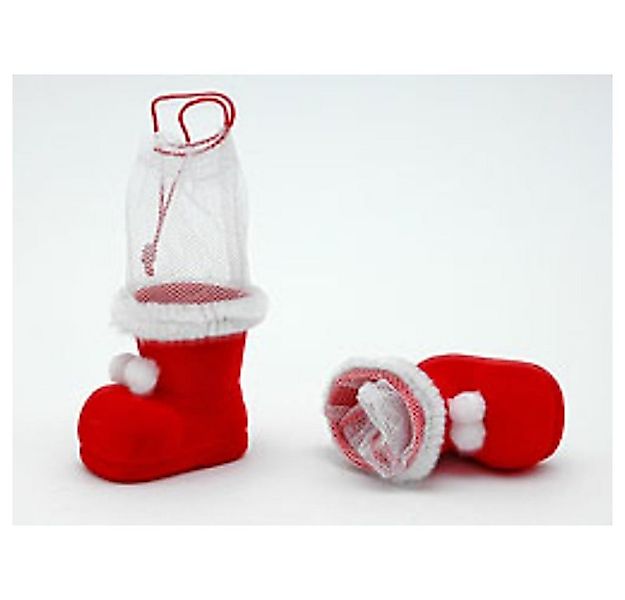 HundB Weihnachtsfigur Nikolausstiefel mit Netz, velours, 5 cm hoch (Stück, günstig online kaufen