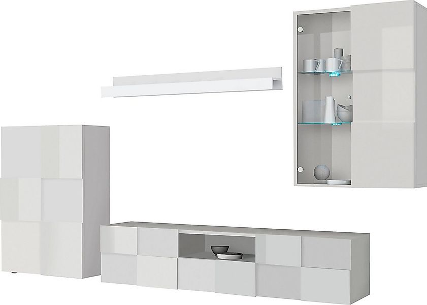 Home affaire Wohnwand Dama, 4tlg.Breite 300 cm, Höhe 200 cm, moderne Anbauw günstig online kaufen