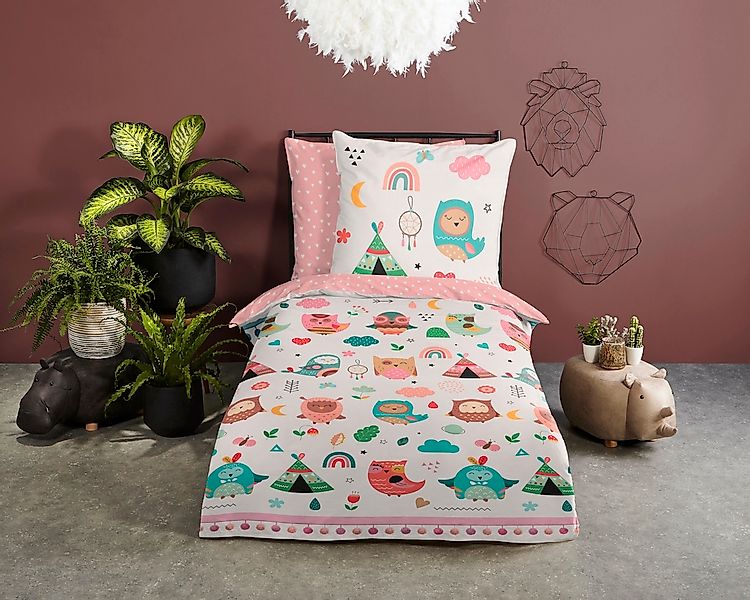 good morning Kinderbettwäsche "Wise" 2 Stk. tlg. Baumwolle, 135x200, Reißve günstig online kaufen