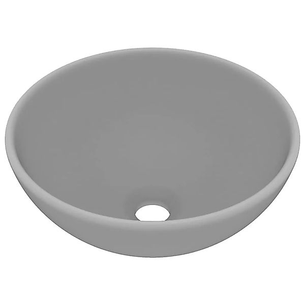 vidaXL Luxus-Waschbecken Rund Matt Hellgrau 32,5x14 cm Keramik 146971 günstig online kaufen