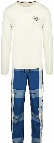 Tommy Hilfiger Pyjama Set Weiß Blau - Größe XL günstig online kaufen