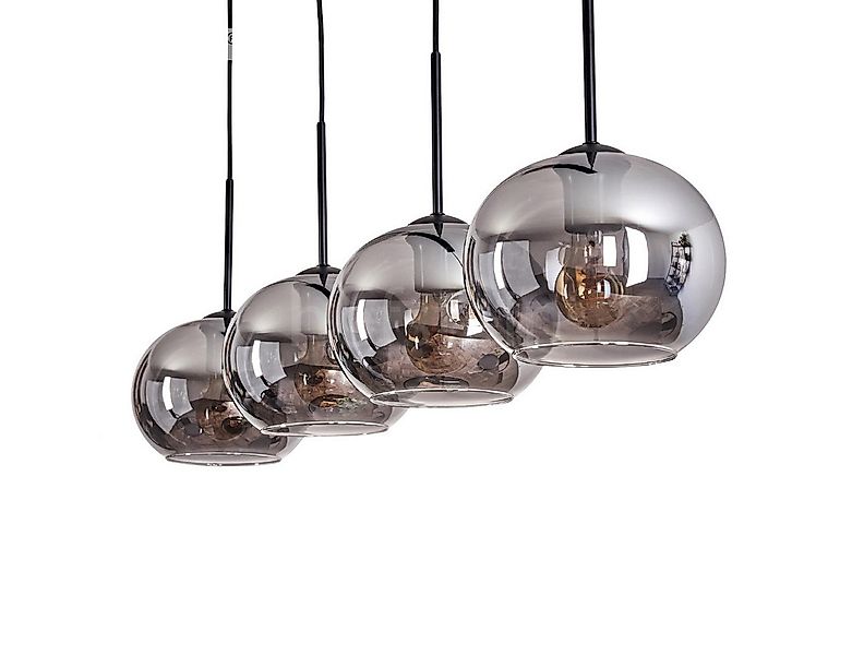 hofstein Hängeleuchte Hängelampe aus Metall/Glas in Schwarz/Rauchfarben, oh günstig online kaufen