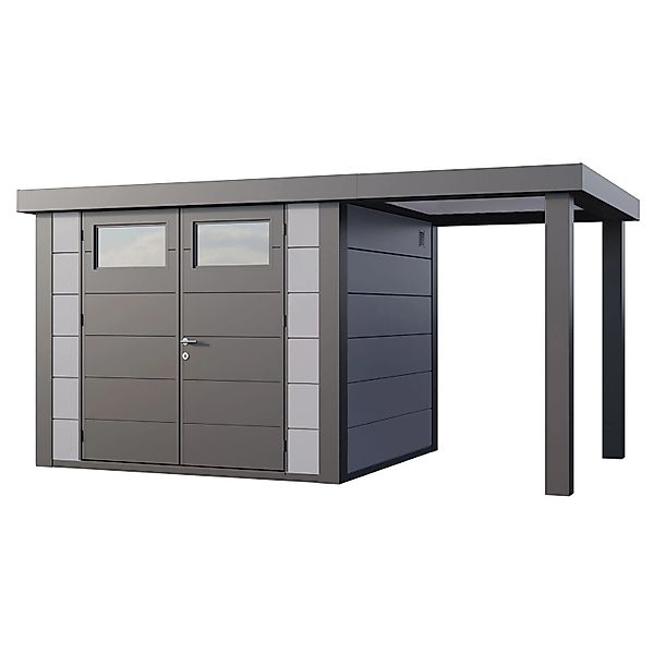 Gerätehaus Classico 2724 mit Offene Lounge S Rechts 436 cm x 238 cm Hellgra günstig online kaufen