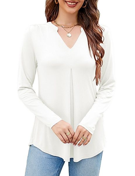 Beluring Langarmshirt Damen Langarmoberteil Langarm T-Shirt V-Ausschnitt Fa günstig online kaufen