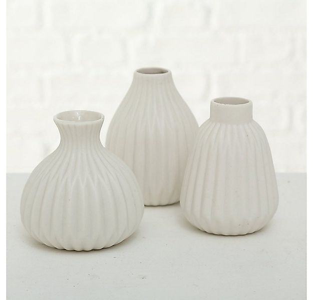 BOLTZE GRUPPE GmbH Dekovase Vase Esko Dekoration weiß Porzellan H11 cm 3 er günstig online kaufen