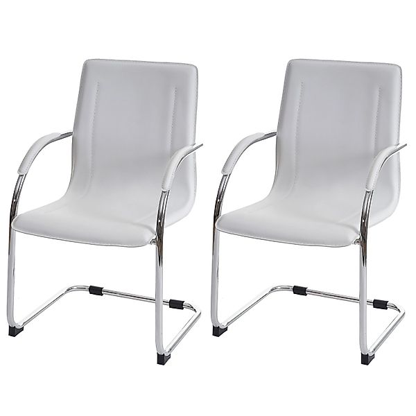 CHEFGASTRO Esszimmerstuhl 2er-Set Sammy 93x56x56cm Sitzhöhe 47cm Stahl Weiß günstig online kaufen