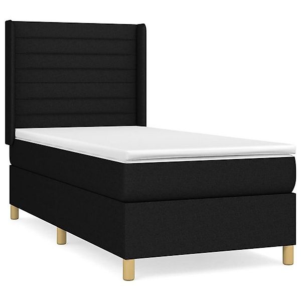 vidaXL Bett Boxspringbett mit Matratze Schwarz 80x200 cm Stoff günstig online kaufen