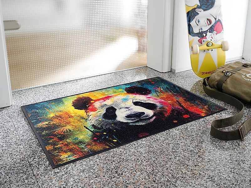 wash+dry by Kleen-Tex Fußmatte "Pandy McPanda" rechteckig 7 Höhe günstig online kaufen