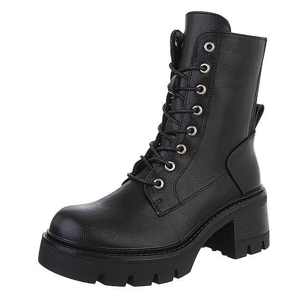 Ital-Design Robuste Stiefelette mit Schnürung für Damen – Herbst-Trend Schn günstig online kaufen