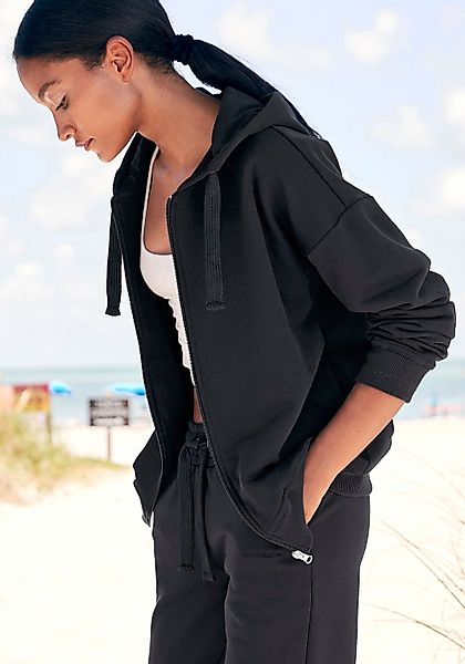 LASCANA Sweatjacke, aus organischer Baumwolle, Loungewear günstig online kaufen