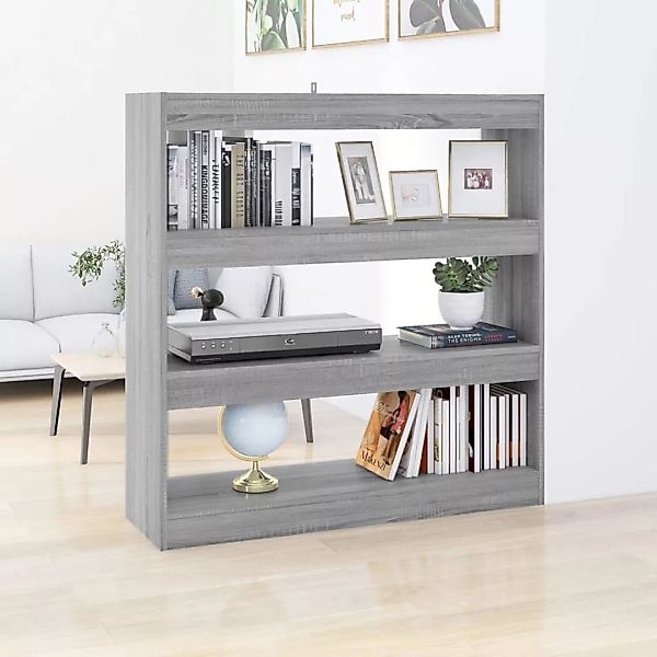 Vidaxl Bücherregal/raumteiler Grau Sonoma 100×30×103 Cm günstig online kaufen