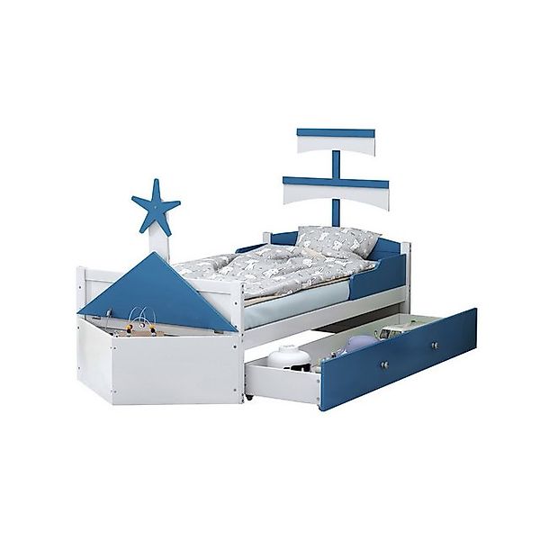 OKWISH Kinderbett Holz-Einzelbett in Segelbootform, Funktionsbett günstig online kaufen