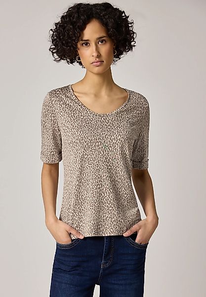 STREET ONE T-Shirt mit abgerundetem V-Ausschnitt günstig online kaufen