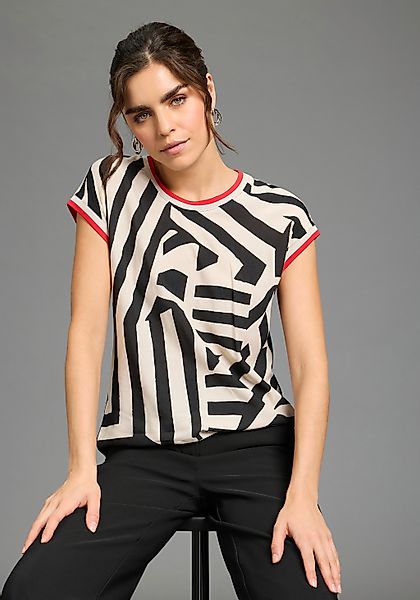 Laura Scott Shirtbluse mit kontrastfarbenen Tape-Elementen, Materialmix, lo günstig online kaufen