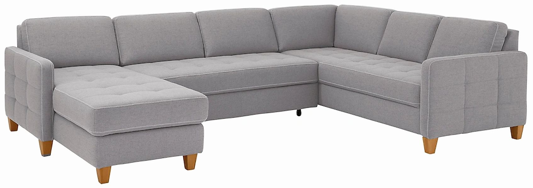 Home affaire Wohnlandschaft "Earl U-Form", wahlweise auch mit Bettfunktion günstig online kaufen